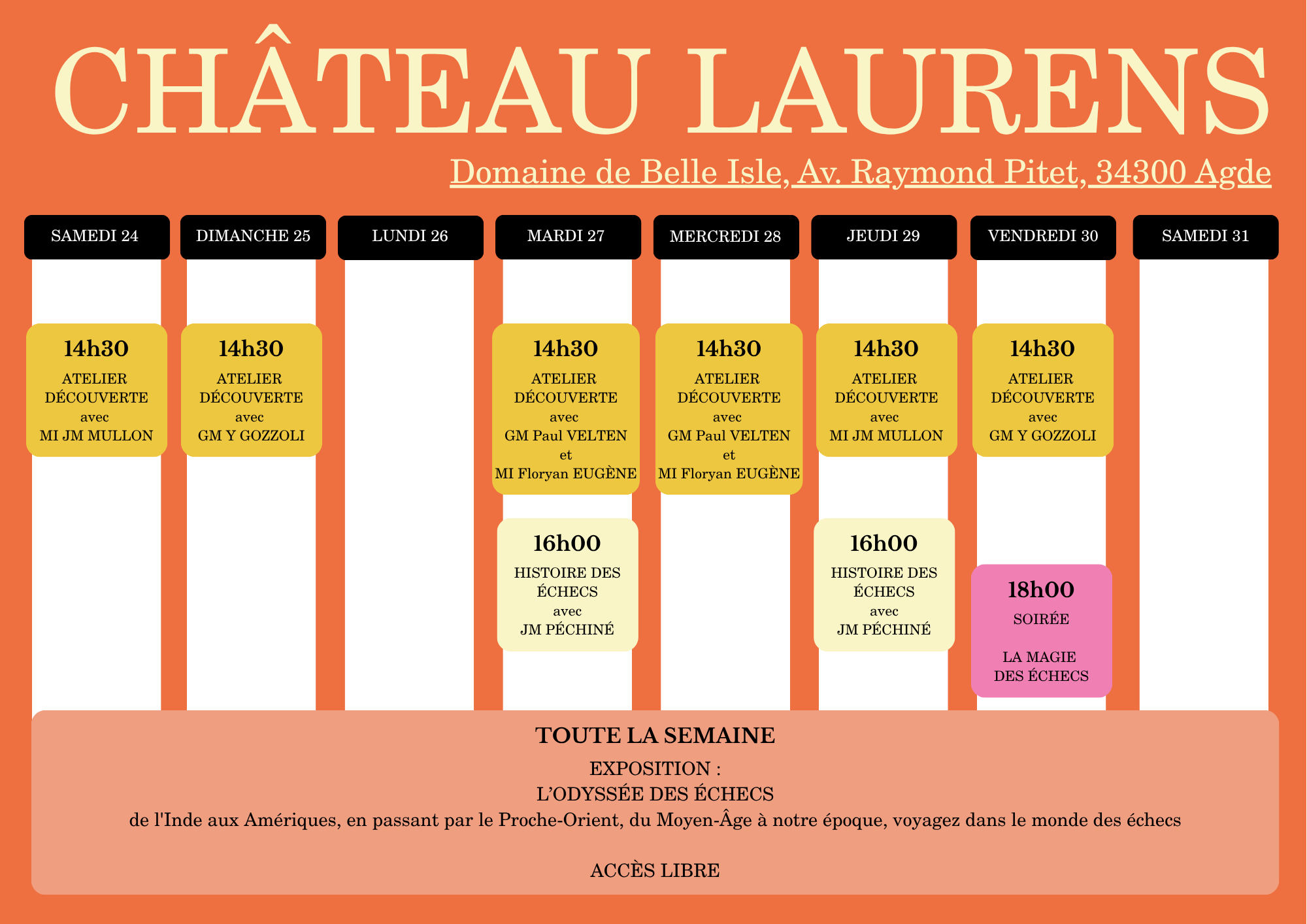 Programme du Château Laurens